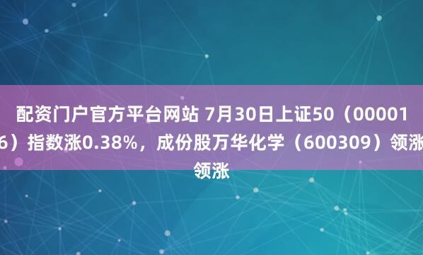 配资门户官方平台网站 7月30日上证50（000016）指数涨0.38%，成份股万华化学（600309）领涨