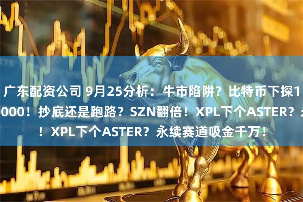 广东配资公司 9月25分析：牛市陷阱？比特币下探11万！以太坊跌破4000！抄底还是跑路？SZN翻倍！XPL下个ASTER？永续赛道吸金千万！