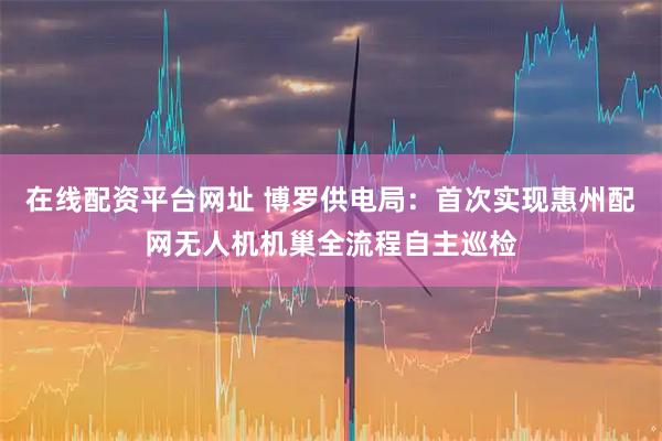 在线配资平台网址 博罗供电局：首次实现惠州配网无人机机巢全流程自主巡检